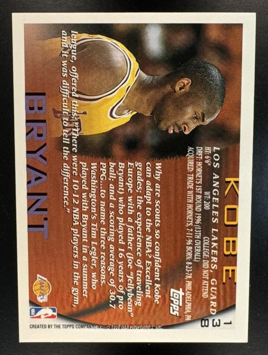 1996-97 Topps Kobe Bryant #138 RC Lakers