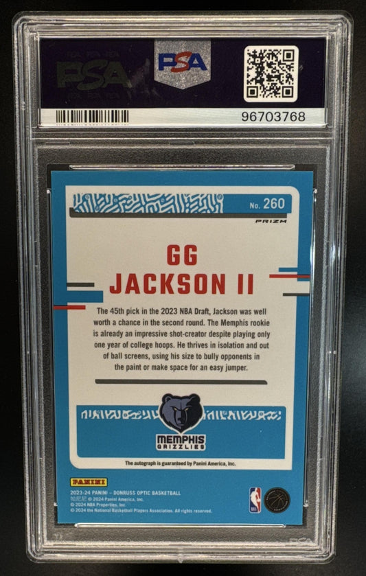 2023 Panini Donruss Optic GG Jackson II #260 Rated Rookie Choice Auto PSA 10