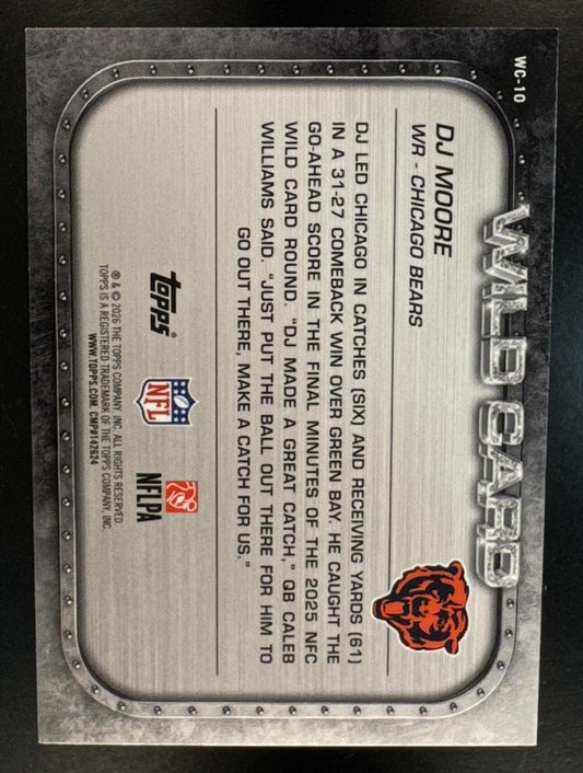 2026 Topps DJ Moore #WC-10 Wild Card Moments Blue Foil /150 Bears