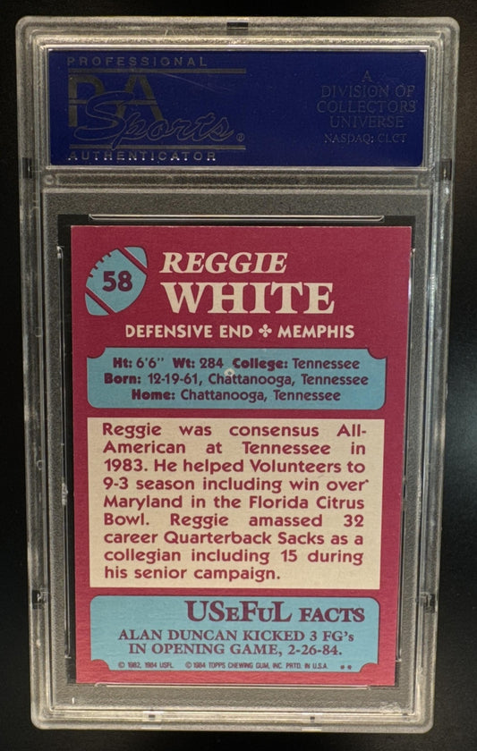 1984 Topps USFL Reggie White #58 Rookie PSA 9 (OC)
