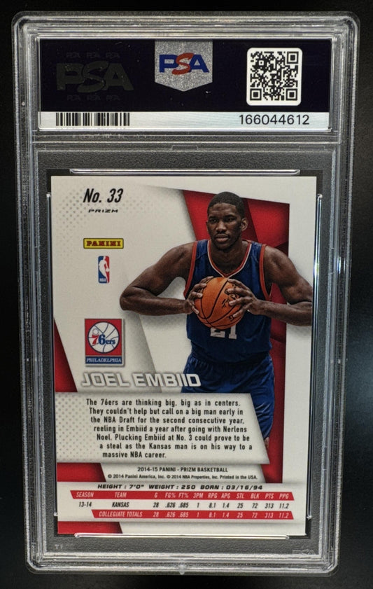 2014-15 Panini Prizm Joel Embiid #33 SP's RC 76ers PSA 9