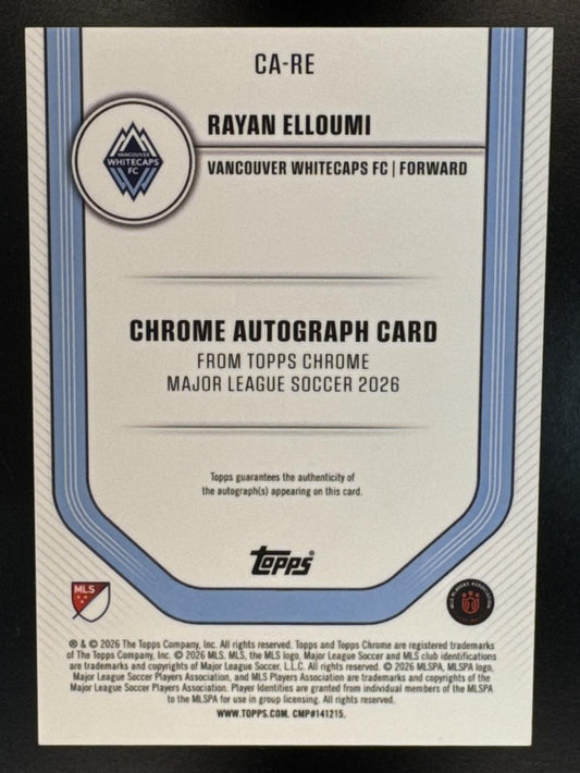 2026 Topps Chrome MLS Rayan Elloumi #CA-RE Auto Blue Wave Refractor /150 RC