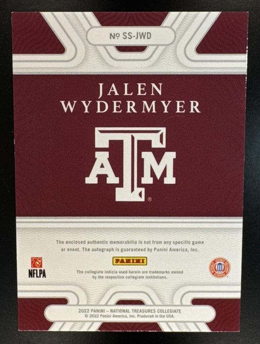 2023 Panini N.T Collegiate Jalen Wydermyer #SS-JWD Silhouette Autograph Gold /10 Texas A & M