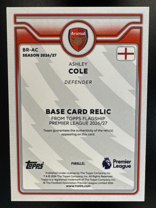 2026 Topps Premier League Ashley Cole #BR-AC Relics Blue Rainbow Foil /150 MEM