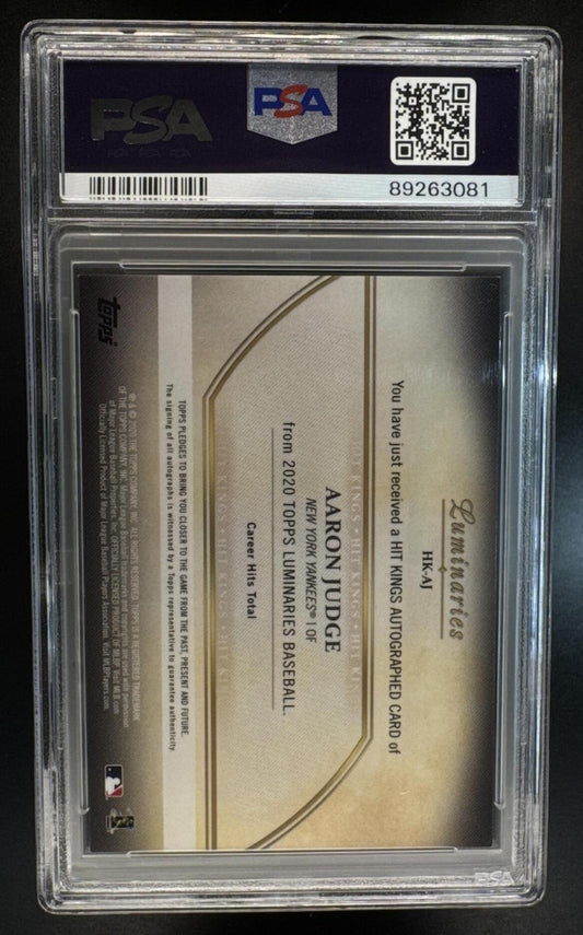 2020 Topps Luminaries Aaron Judge #HK-AJ Hit Kings Auto 5/15 PSA 10 Yankees