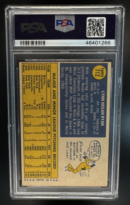 1970 Topps Nolan Ryan #712 Mets PSA 8 (OC)