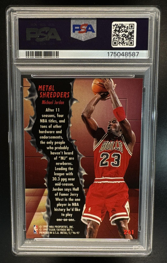 1996-97 Fleer Metal Michael Jordan Metal Shredders #241 Bulls PSA 8
