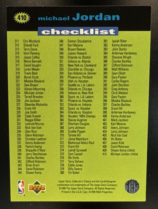 1995-96 Upper Deck Collector's Choice Michael Jordan #410 Player's Club Bulls