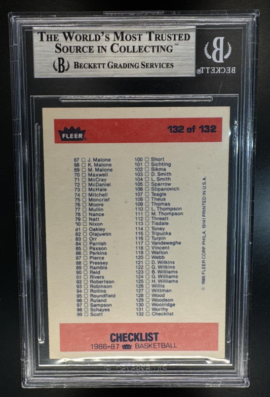 1986-87 Fleer Checklist #132 USA BGS 8.5