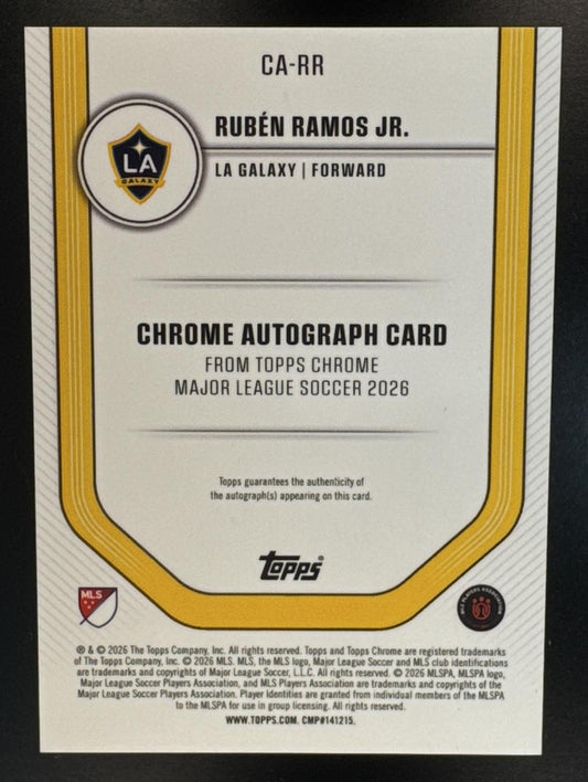 2026 Topps Chrome MLS Ruben Ramos Jr. #CA-RR Auto Aqua Wave Refractor /199 RC