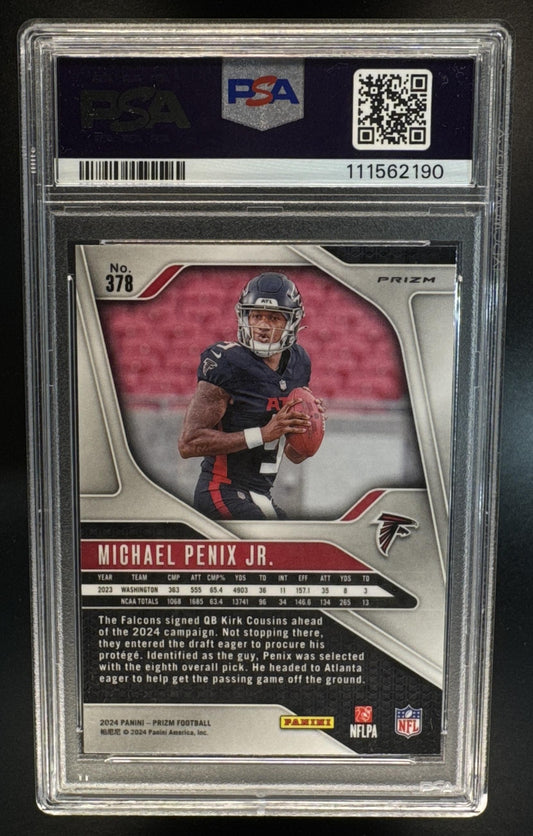 2024 Panini Prizm Michael Penix Jr. #378 Black and White Checker RC PSA 10