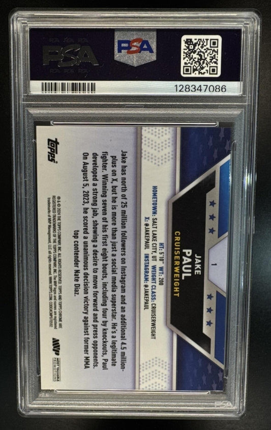 2024 Topps Chrome Jake Paul #1 Orange Yellow Refractor /20 PSA 10