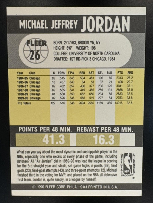1990-91 Fleer Michael Jordan #26 Bulls