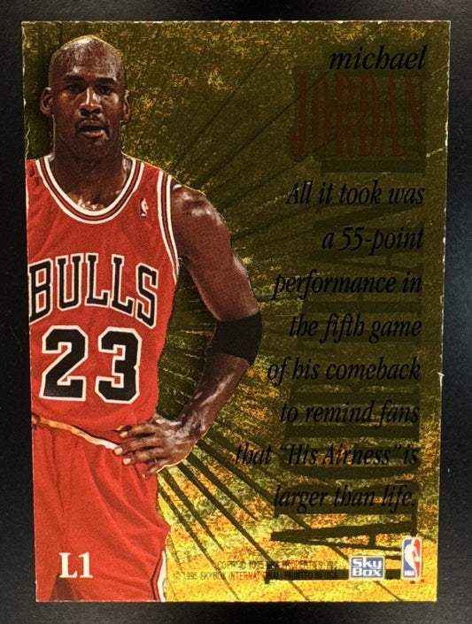 1995-96 Skybox Premium Michael Jordan #L1 Larger Than Life Bulls