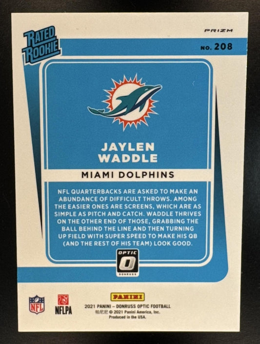 2021 Panini Donruss Optic Jaylen Waddle #208 Bronze RC Rated Rookie Dolphins
