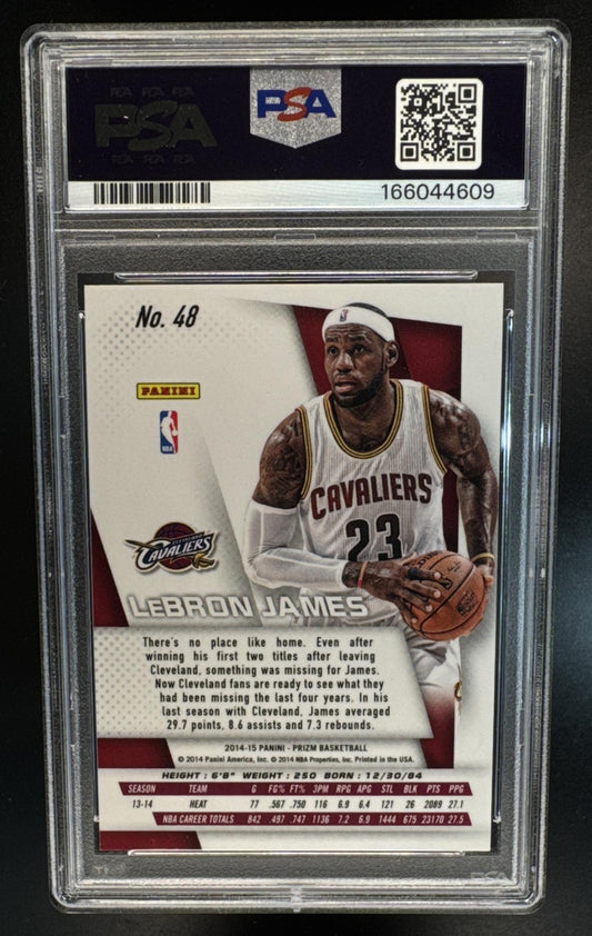 2014-15 Panini Prizm LeBron James #48 Cavaliers PSA 8