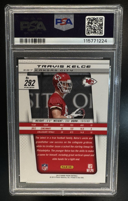 2013 Panini Prizm Travis Kelce #292 Rookie Silver Prizm Chiefs PSA 10