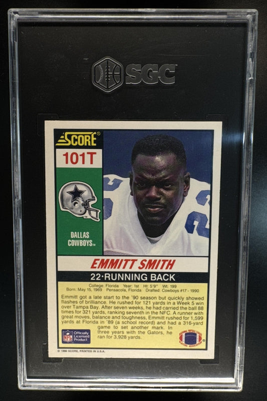 1990 Score Supplemental Emmitt Smith #101T Rookie Cowboys SGC 9.5
