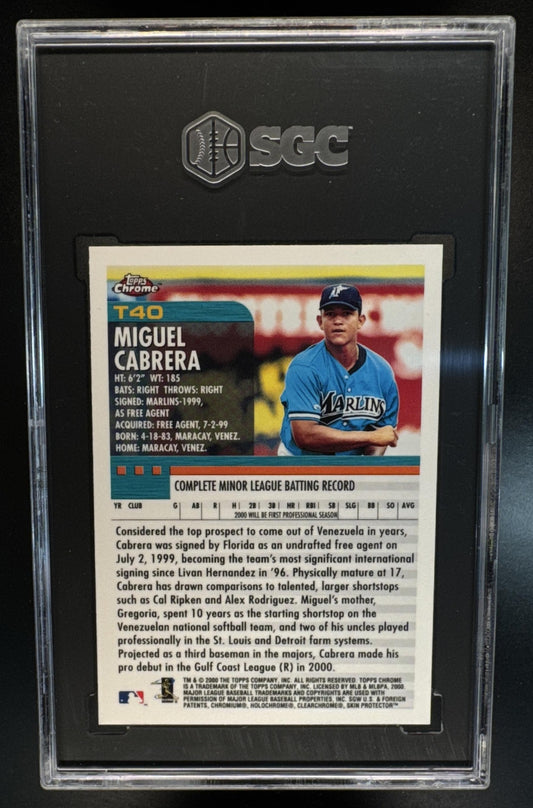2000 Topps Chrome Traded & Rookies Miguel Cabrera #T40 RC Marlins SGC 9.5