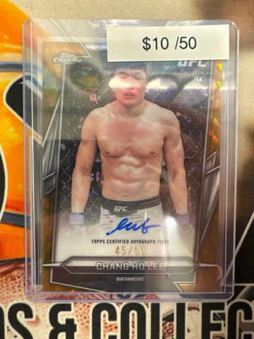 2026 Topps Chrome UFC Chang Ho Lee Rookie Autograph Gold Geometric Refractor /50