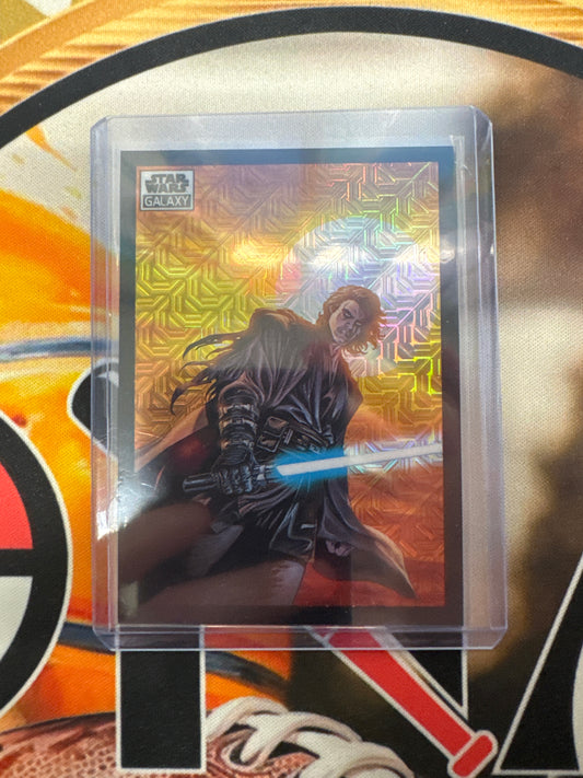 2025 Topps Star Wars Galaxy A Dark Turn For Anakin Skywalker Black Mojo Refractor /50