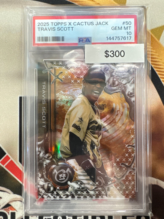 2025 Topps Chrome X Cactus Jack MLB Travis Scott PSA 10