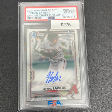 2021 MLB Bowman Draft Jordan Lawlar 1st Bowman Chrome Auto PSA 10