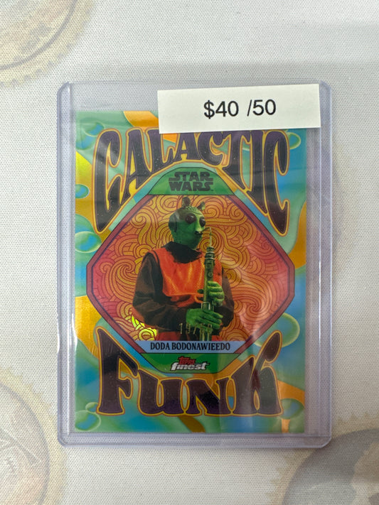 Topps Finest Star Wars Galactic Funk Doda Bodonawieedo Gold Refractor /50