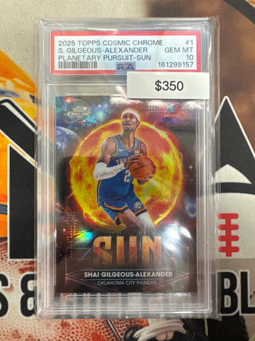 2025 Topps Chrome Cosmic NBA Shai Gilgeous-Alexander Planetary Pursuit Sun PSA 10