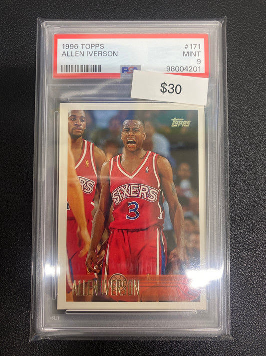 1996 Topps Allen Iverson PSA 9