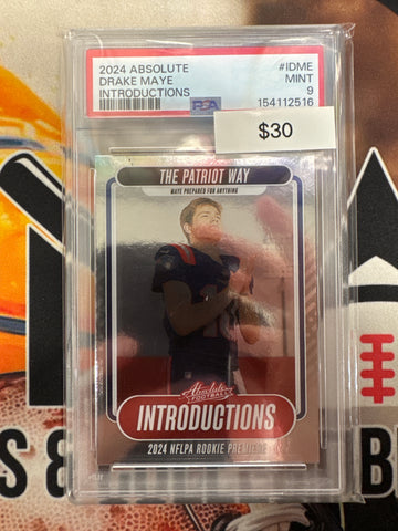 2024 Panini Absolute NFL Drake Maye Rookie Introductions PSA 9
