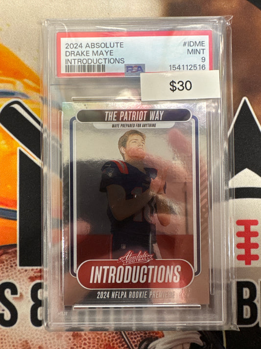 2024 Panini Absolute NFL Drake Maye Rookie Introductions PSA 9