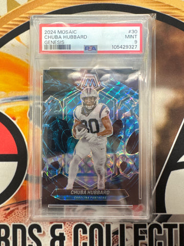 2024 Panini Mosaic NFL Chuba Hubbard Genesis PSA 9