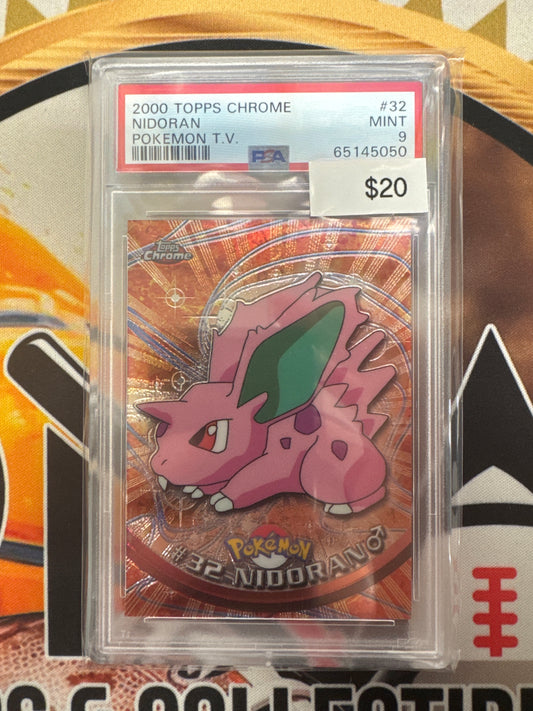 2000 Topps Chrome Pokemon Nidoran Pokemon T.V. #32 PSA 9