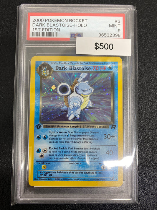 Pokémon 1st Edition Team Rocket Dark Blastoise Holo PSA 9