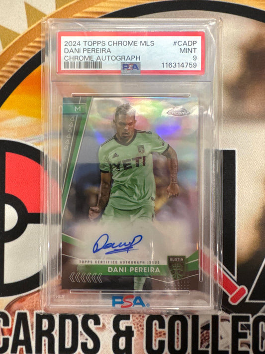 2024 Topps Chrome MLS Dani Pereira Chrome Autograph PSA 9