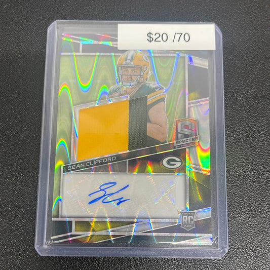 2023 NFL Spectra Sean Clifford Wave Rookie Patch Auto /70