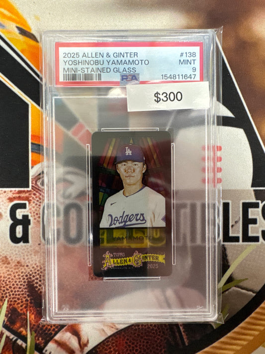 2025 Topps Allen & Ginter MLB Yoshinobu Yamamoto Mini Stained Glass PSA 9