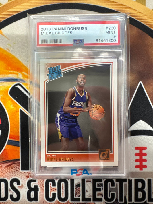 2018 Panini Donruss NBA Mikal Bridges Rated Rookie PSA 9