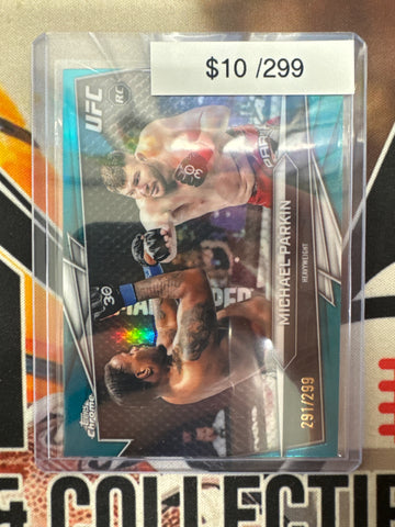 2026 Topps Chrome UFC Michael Parkin Rookie Aqua Refractor /299