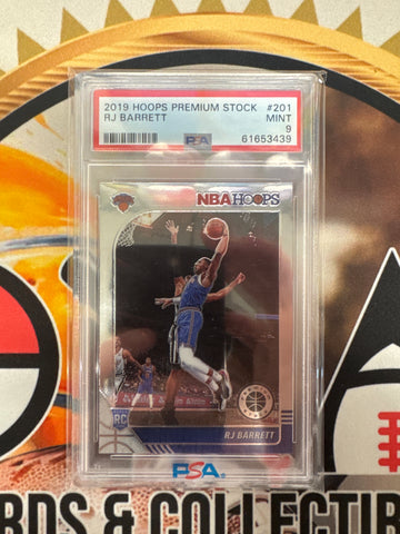 2019 Panini NBA Hoops Premium Stock RJ Barrett Rookie PSA 9