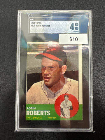 1963 Topps MLB Robin Roberts SGC 4