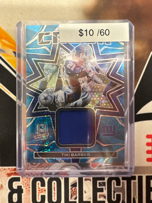 2023 Panini Spectra NFL Tiki Barber Crush Blue Disco Relic /60