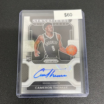 2021-22 NBA Prizm Cameron Thomas Sensational Signatures Rookie Auto