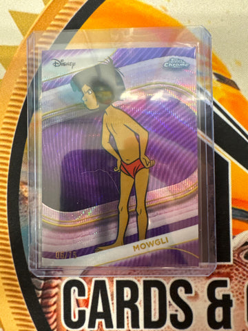2025 Topps Chrome Disney Mowgli Purple Wave Refractor /75
