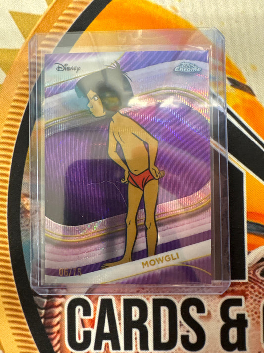 2025 Topps Chrome Disney Mowgli Purple Wave Refractor /75