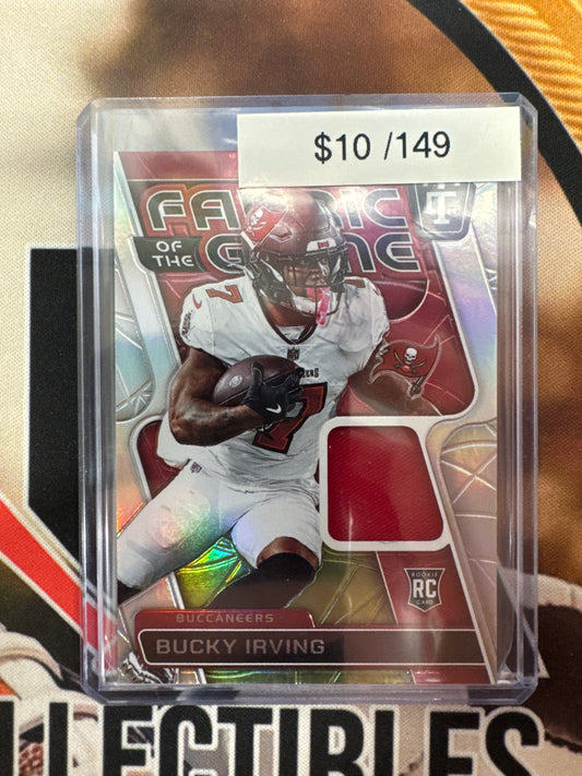 2025 Panini Totally Certified NFL Bucky Irving Fabric Of The Game Silver /149