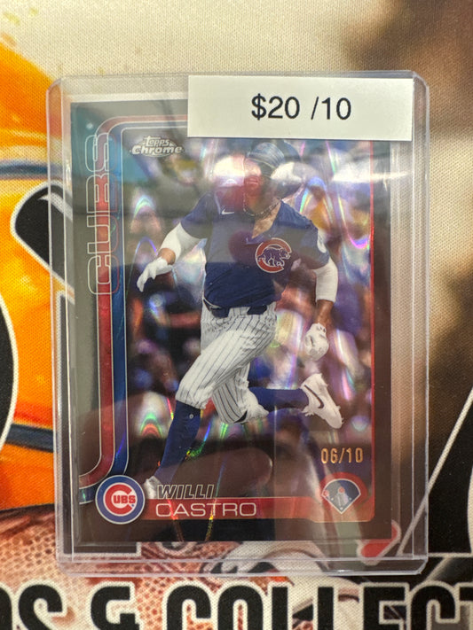 2025 Topps Chrome Update Series MLB Willi Castro Black Raywave Refractor /10