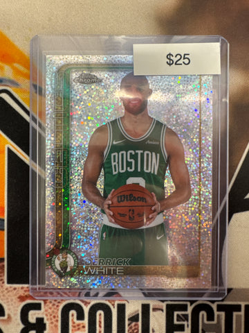 2026 Topps Chrome NBA Update Derrick White Image Variation Speckle Refractor