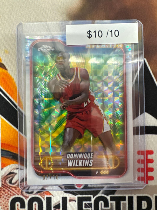 2024-25 Topps Chrome Basketball Dominique Wilkins White Geometric Refractor /10